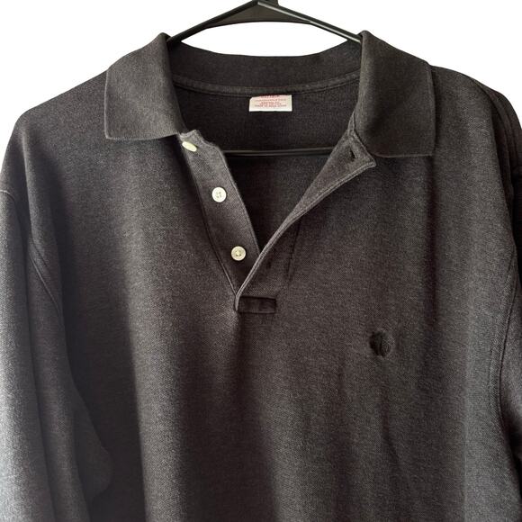 Brooks Brothers Performance Polo Shirt Men's M Gray Long Sleeve Made in HongKong - Picture 6 of 7